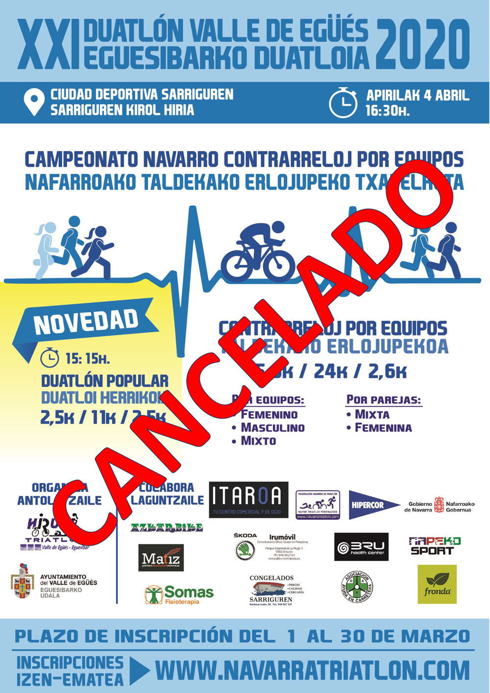 Cancelaci&oacute;n del XXI Duatl&oacute;n Valle de Eg&uuml;&eacute;s